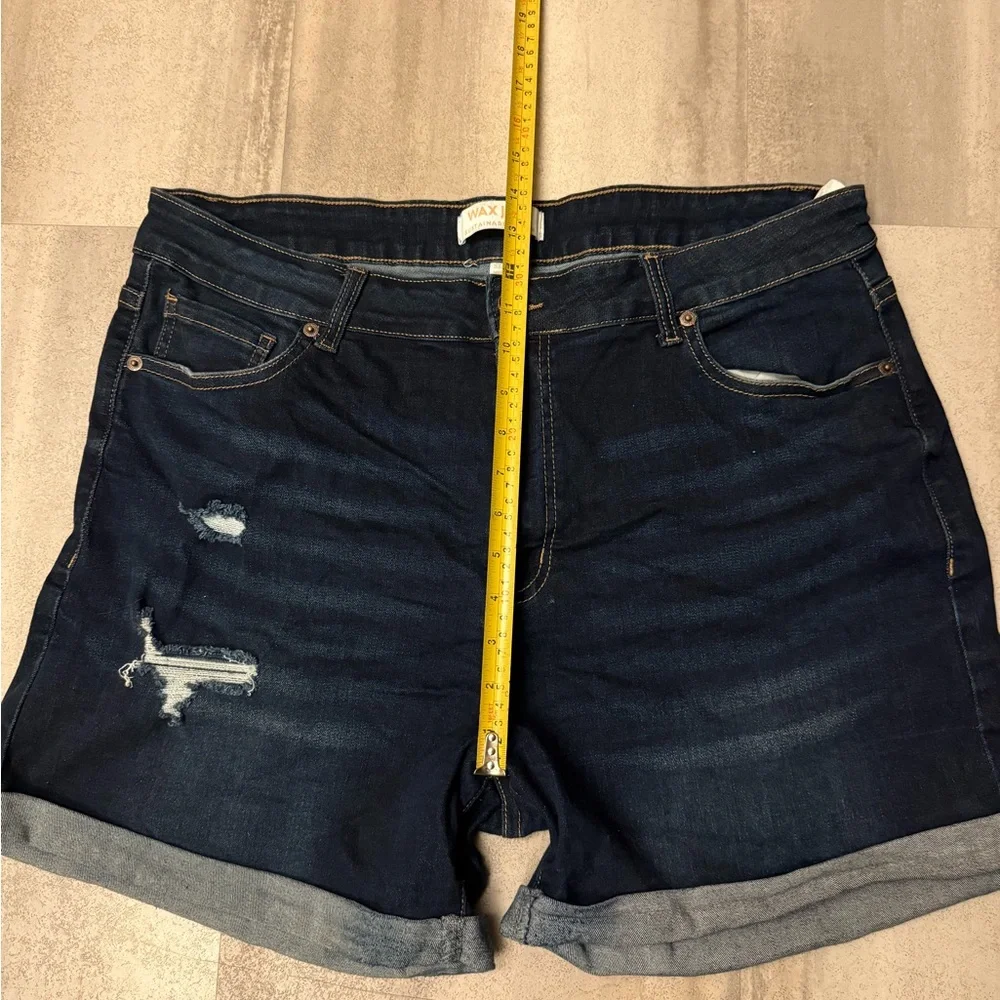 Wax Jean blue Jean Shorts Distressed Cuffed - Picture 6 of 8